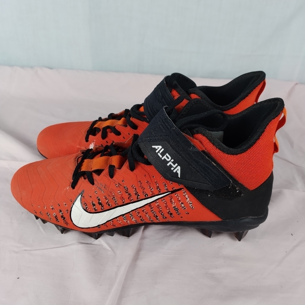 Nike Men's 9.5 Alpha Menace Pro 2 Mid Football Cleats Orange AQ3209-801 - Picture 4 of 13